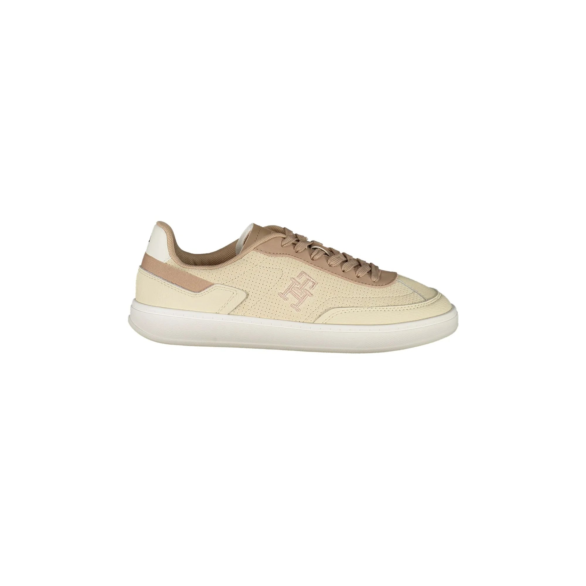 TOMMY HILFIGER Scarpe Sneakers Donna Beige con Ricamo e Plantare Removibile - foto prodotto